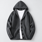 Cardigan – Hooded Knit Cardigan Sweater — Stone Gray