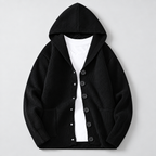 Cardigan – Hooded Knit Cardigan Sweater — Midnight Black