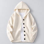 Cardigan – Hooded Knit Cardigan Sweater — Pure White