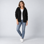 Cardigan – Hooded Knit Cardigan Sweater — Midnight Black