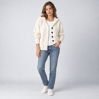 Cardigan – Hooded Knit Cardigan Sweater — Pure White