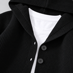 Cardigan – Hooded Knit Cardigan Sweater — Midnight Black
