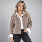 Jacket – Women's Cropped Oversized Jacket — Khaki