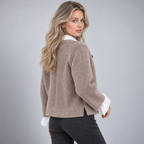Jacket – Women's Cropped Oversized Jacket — Khaki