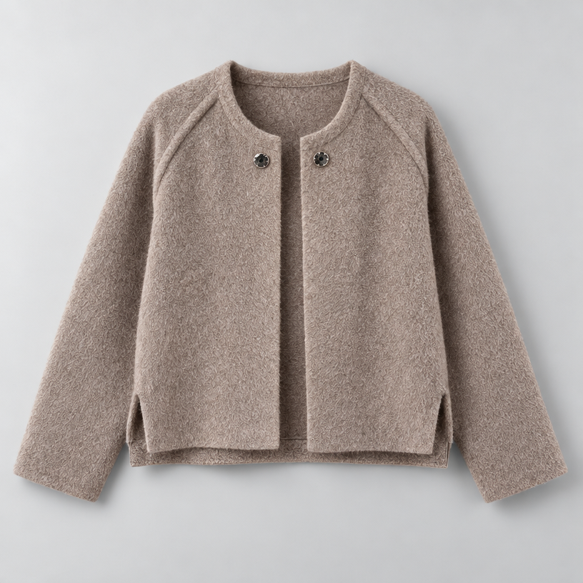 Jacket – Women's Cropped Oversized Jacket — Khaki