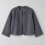 Jacket – Women's Cropped Oversized Jacket — Gray