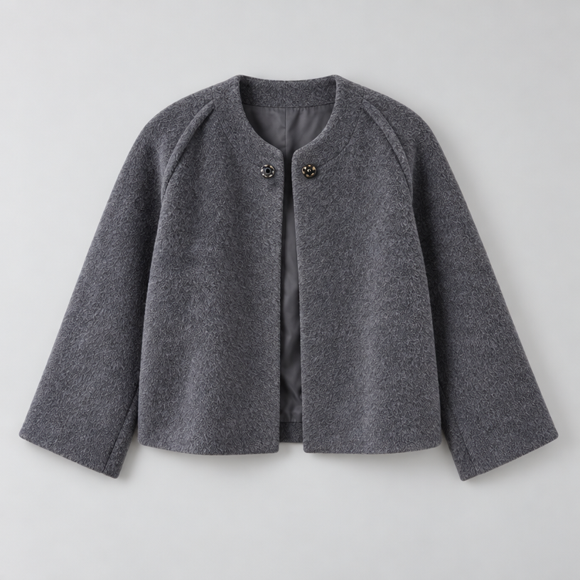 Jacket – Women's Cropped Oversized Jacket — Gray