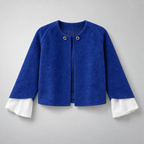 Jacket – Women's Cropped Oversized Jacket — Blue