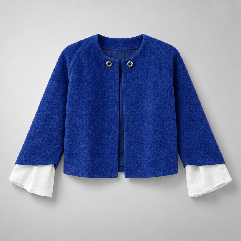 Jacket – Women's Cropped Oversized Jacket — Blue