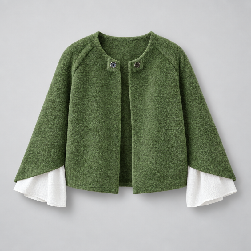 Jacket – Women's Cropped Oversized Jacket — Green
