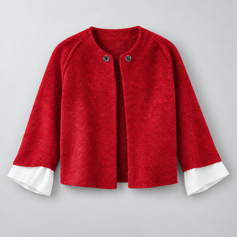 Jacket – Women's Cropped Oversized Jacket — Red