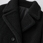 Arden – Women's Long Teddy Coat — Black