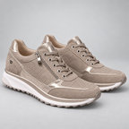Women's Zip-Up Sneakers — Beige