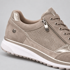 Women's Zip-Up Sneakers — Beige