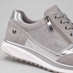 Women's Zip-Up Sneakers — Grey