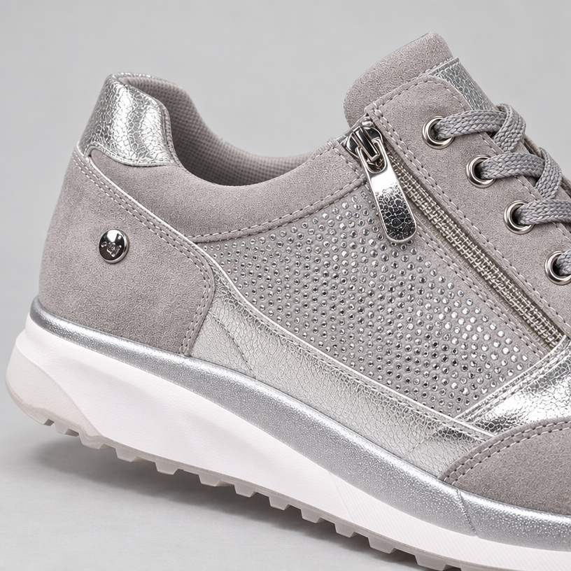 Women's Zip-Up Sneakers — Grey