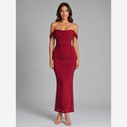 Women's Off-Shoulder Ruched Maxi Dress
