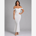 Women's Off-Shoulder Ruched Maxi Dress