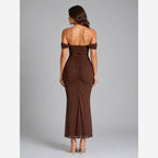 Women's Off-Shoulder Ruched Maxi Dress