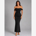 Women's Off-Shoulder Ruched Maxi Dress