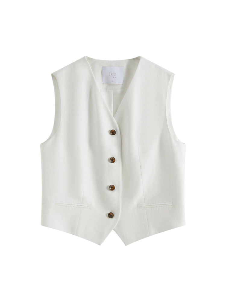 Alba – Vintage Linen Vest – Rosemont Alba – Vintage Linen Vest – Rosemont