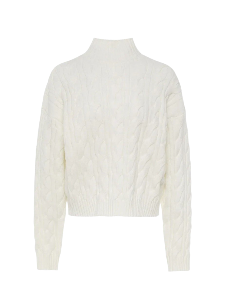 White Knit Turtleneck Sweater