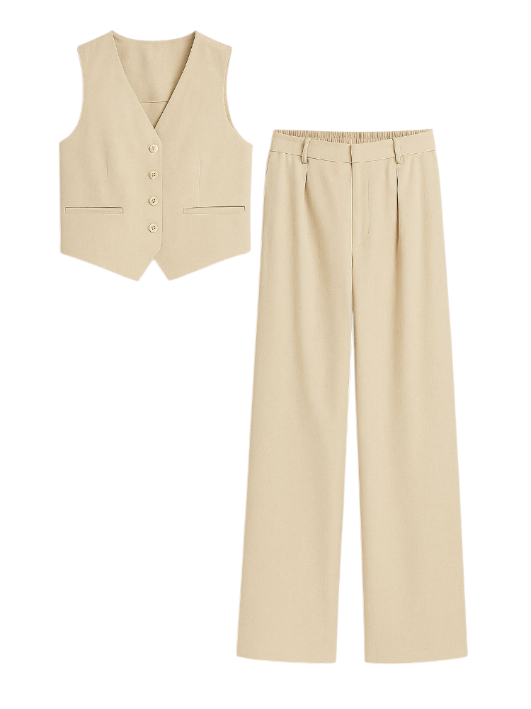Elira – Linen Cotton Vest Set