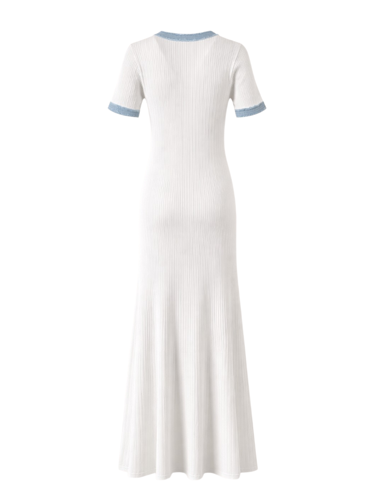 White Knit Maxi Dress – Slim Fit