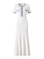 White Knit Maxi Dress – Slim Fit