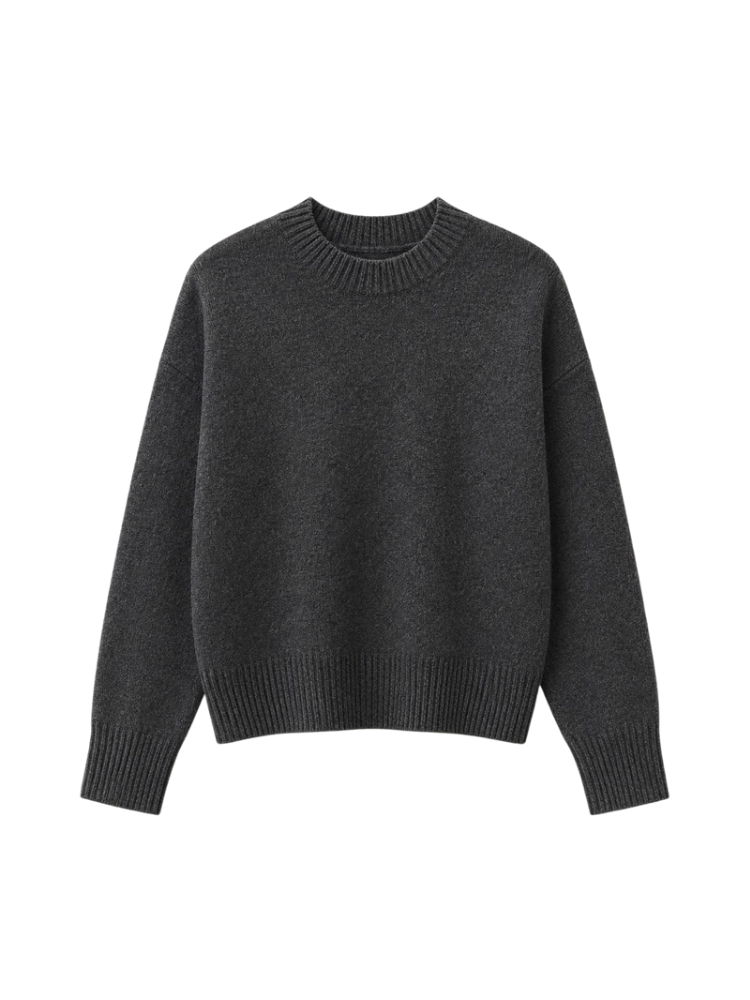 Grey Knit Sweater – Relaxed Fit