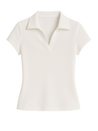 Clea – V-Neck Polo Tee