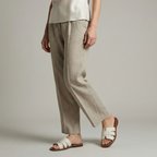 Leather Look Slide Sandals