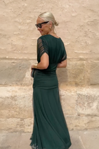 Gradient Pleated Maxi Dress