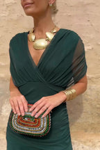 Gradient Pleated Maxi Dress