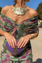 Gradient Pleated Maxi Dress