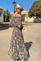 Gradient Pleated Maxi Dress