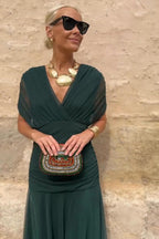 Gradient Pleated Maxi Dress