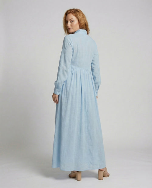 Button Front Maxi Shirt Dress